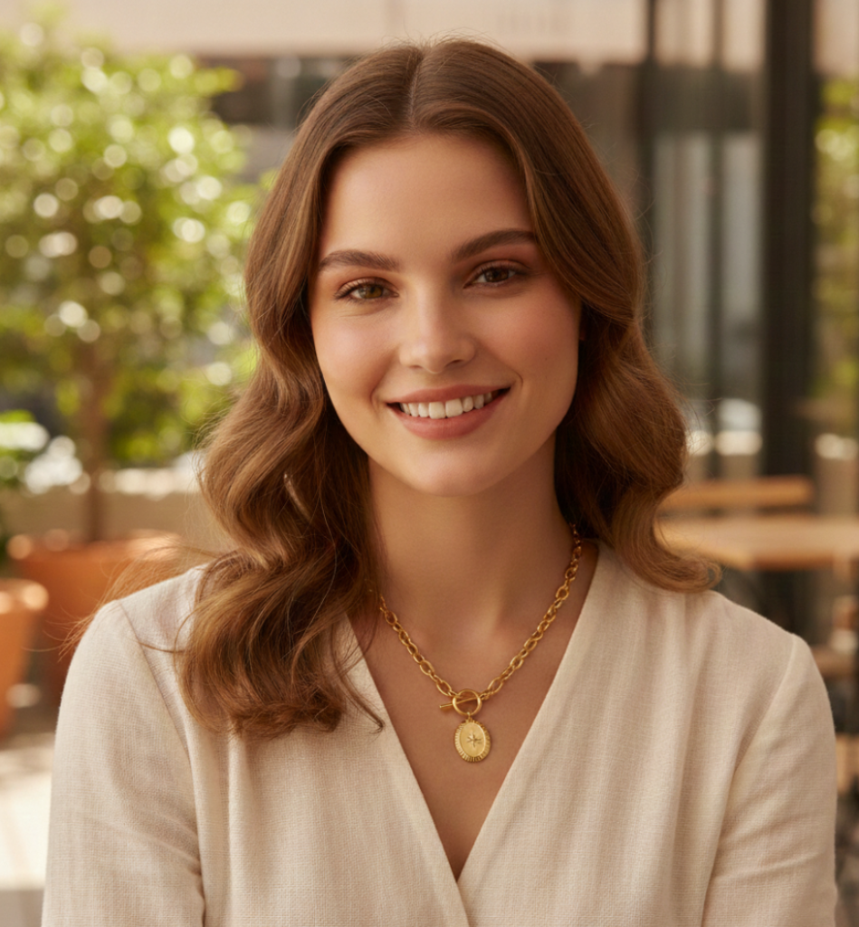 Collar Medallón Estrella con Cierre Toggle Baño Oro 18k - LorPier