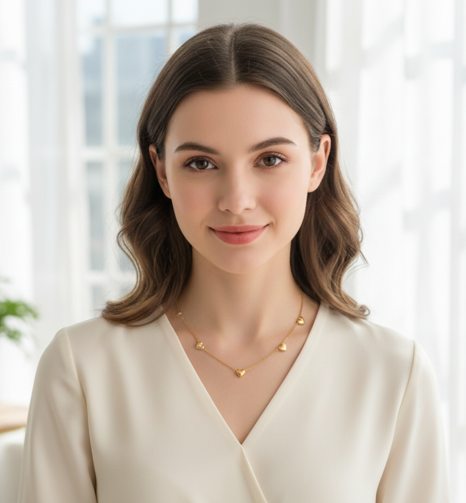 Collar Corazones Encadenados Baño Oro 18k - LorPier