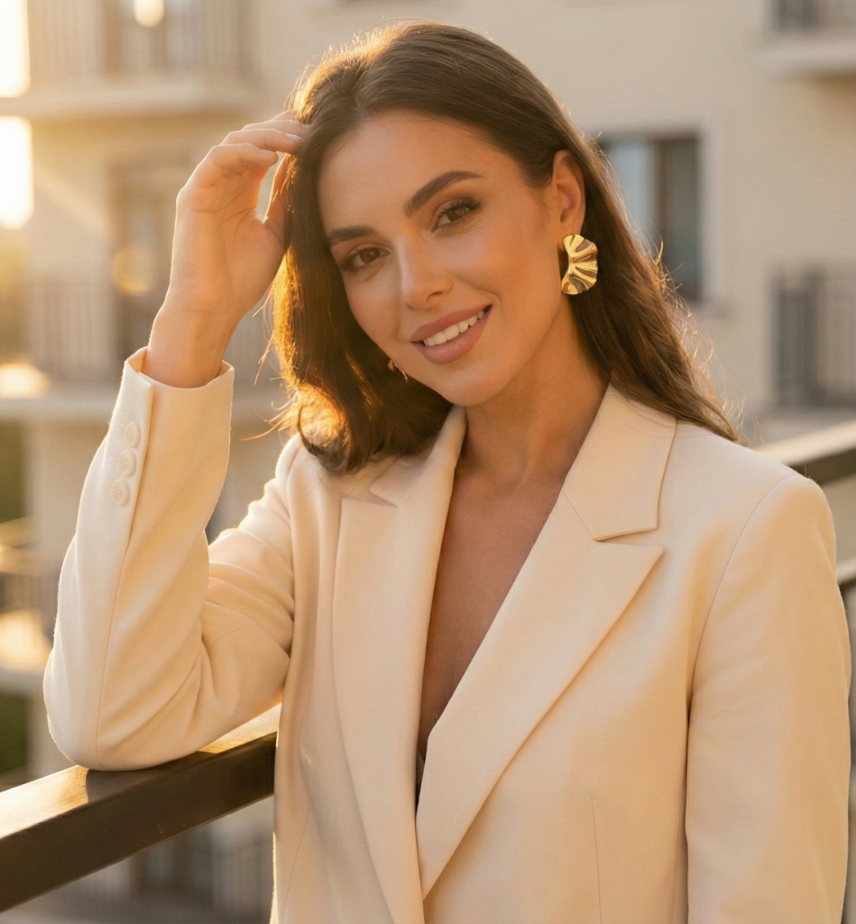 Aros Pétalo Baño Oro 18K - LorPier