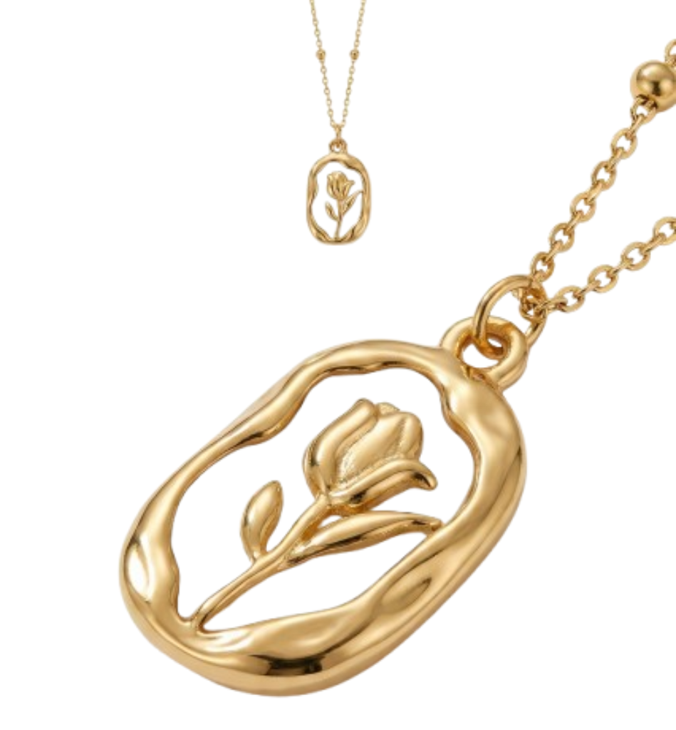 Collar Tulipán Nácar Baño Oro 18k - LorPier