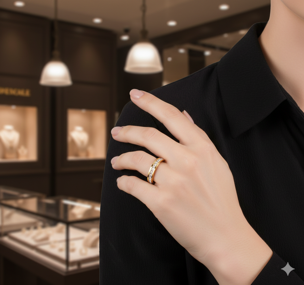 Anillo Brillante de Zirconias